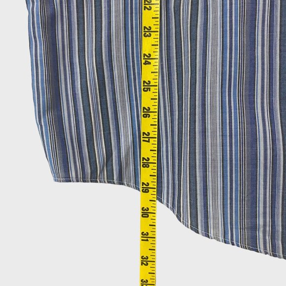 Vintage Plains Western Snap Button Short-Sleeve Shirt Men's 2X Blue Multi-Stripe - Picture 10 of 10
